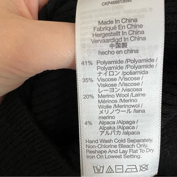 Madewell Henley Sweater Midi Dress in True Black - Picture 6 of 7